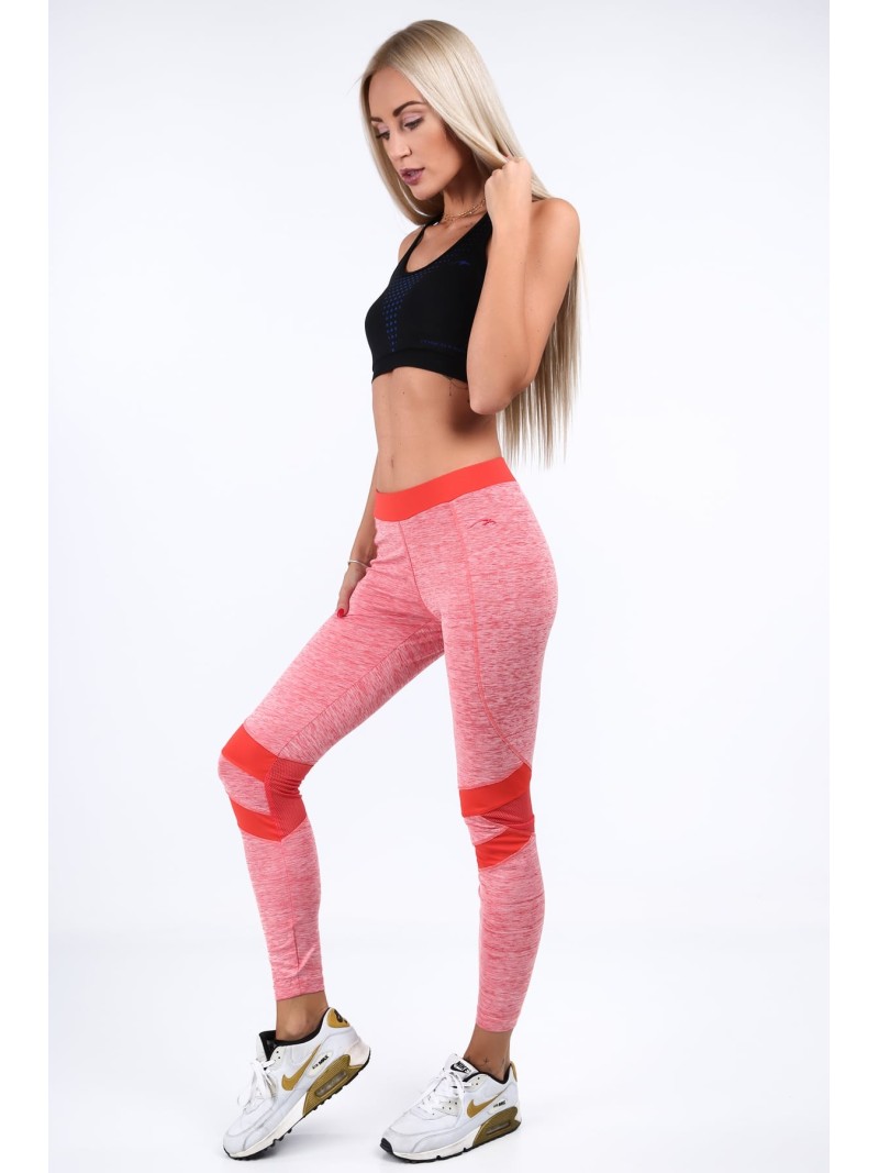 Fitted sports leggings in coral color MR13015 - Online store - Boutique